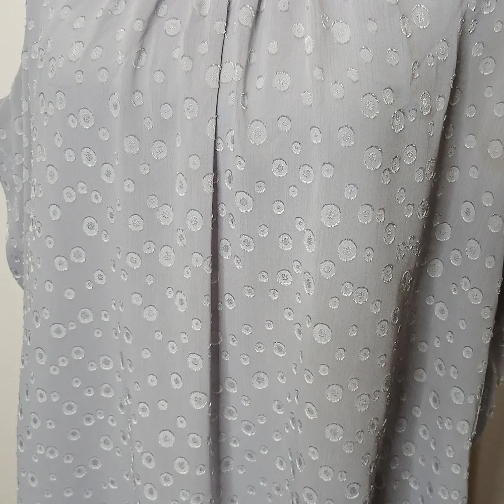 Roz& Ali lavender polka dot pleated blouse size 2X - Picture 4 of 16